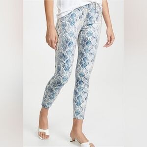 7 For All Mankind New Womens Size 30 Blue Snake Skin The Skinny Ankle